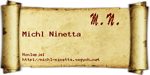 Michl Ninetta névjegykártya